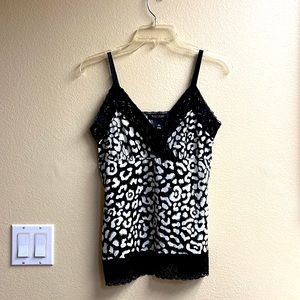 White House black market leopard animal print tank dressy casual